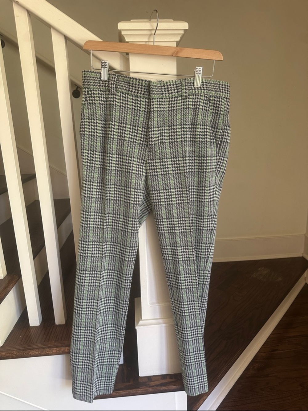 Mr Turk Tailored Men's Plaid Dress Pants in Green and Gray